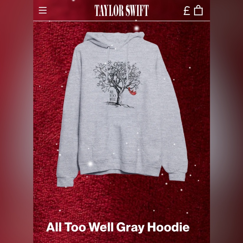 Taylor Swift All Too Well grey hoodie